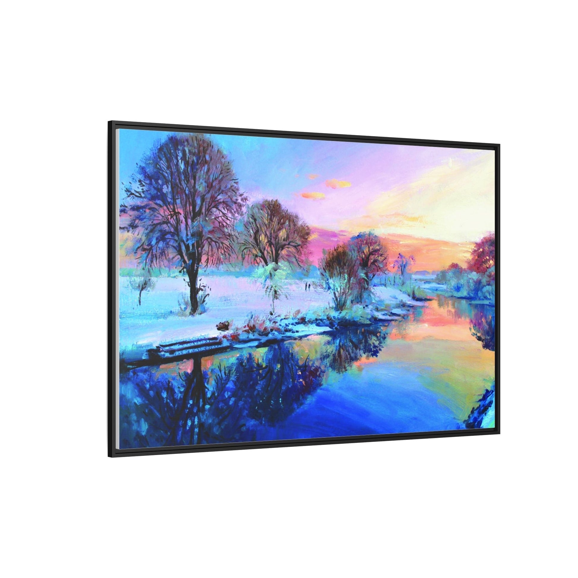 Winter Trees framed art – Premium pinewood frame with a cotton-polyester canvas print, featuring a protective coating for lasting beauty and timeless décor.