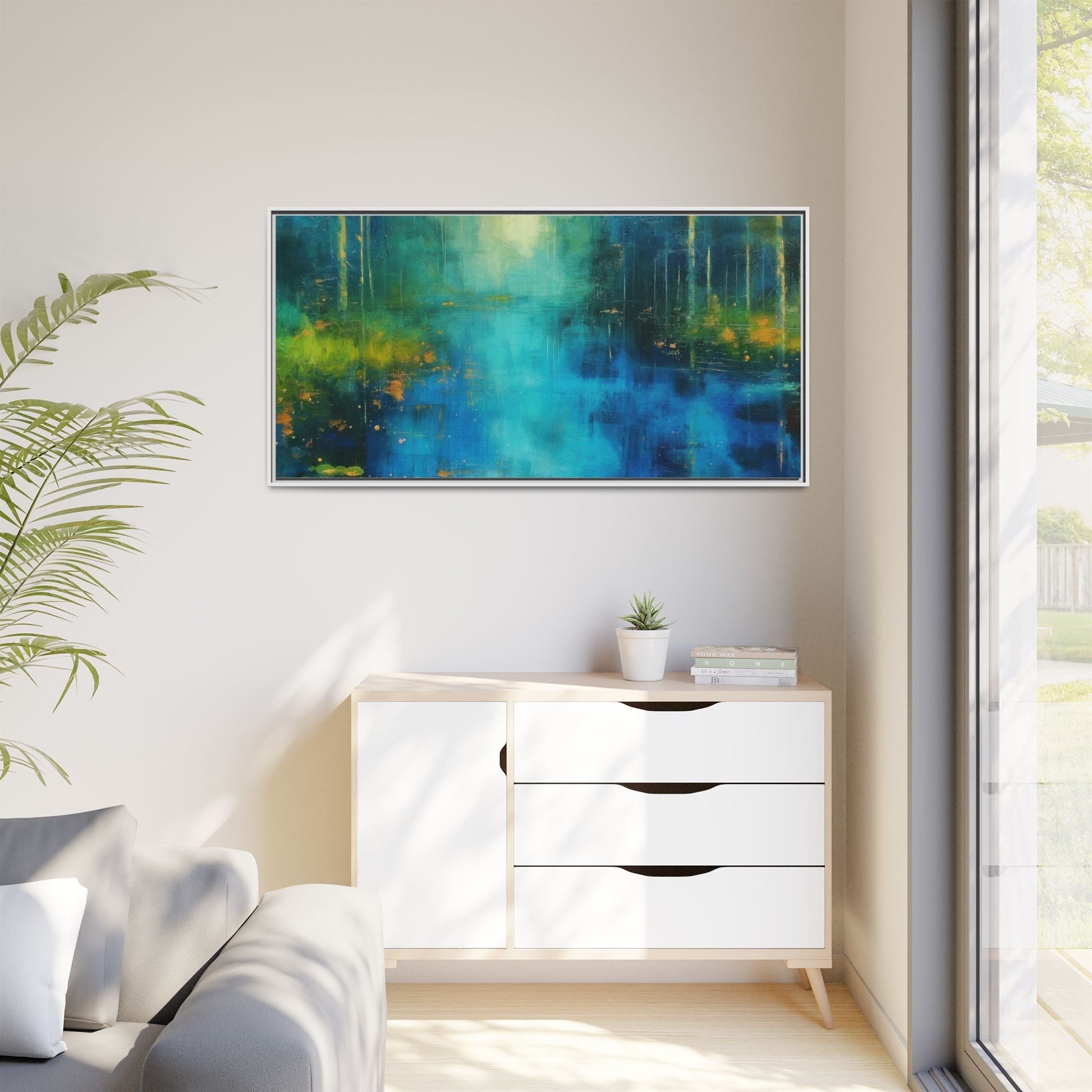 Symphony in Blue - Vibrant Abstract Canvas Print for Stylish Home Décor