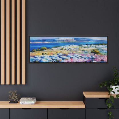 Burren 3 wall art featuring a scenic view of the Burren region in Ireland, printed on high-quality canvas with a premium frame for timeless décor