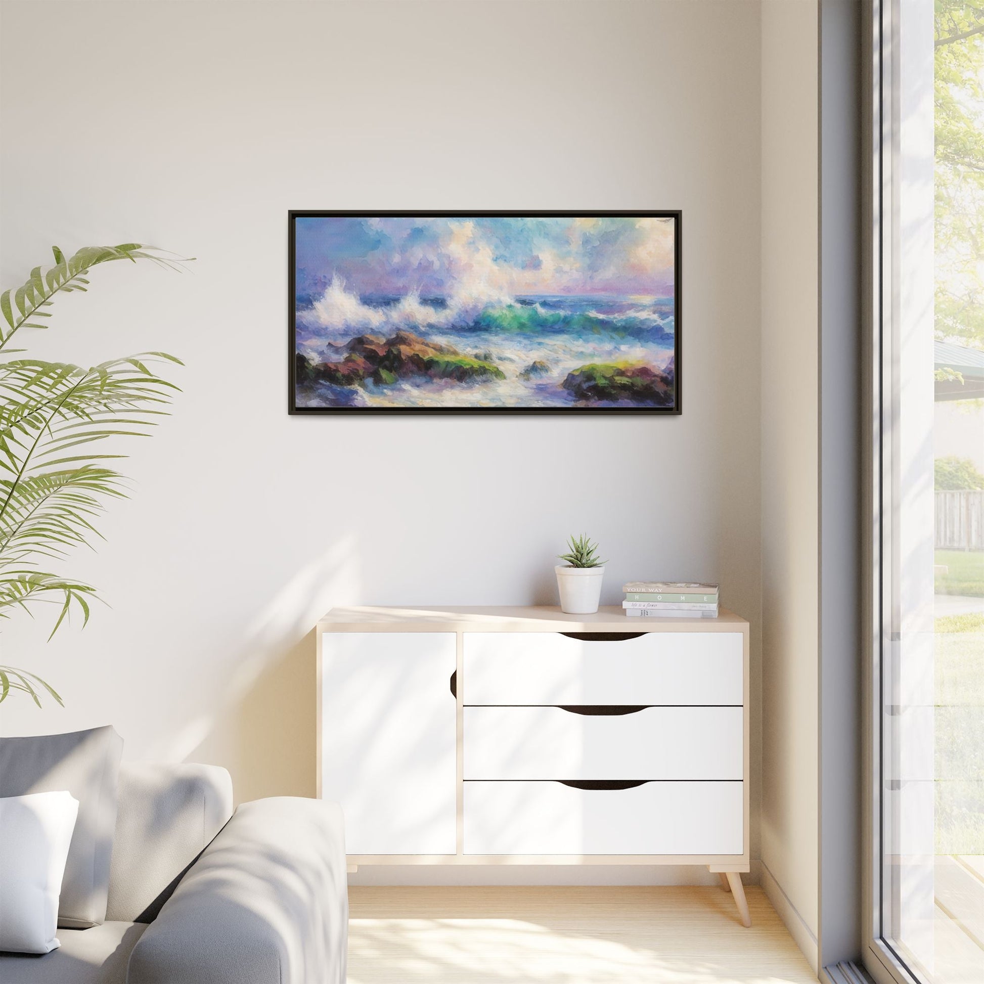 Achill Shoreline wcol wall art showcasing the stunning Irish coastal landscape, printed on high-quality canvas for a timeless and serene addition to your home décor.