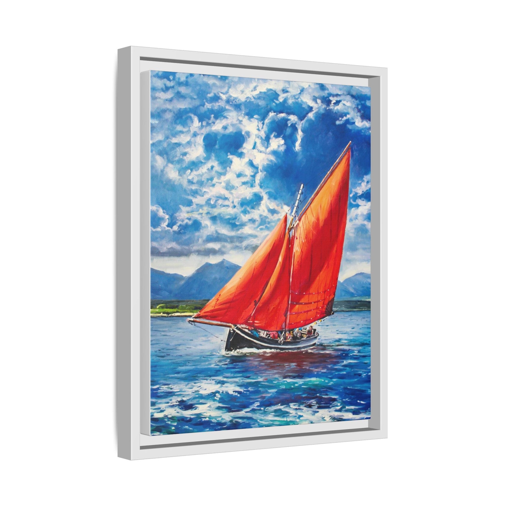 Single Galway Hooker – Premium Pinewood Art Frame for Timeless Décor