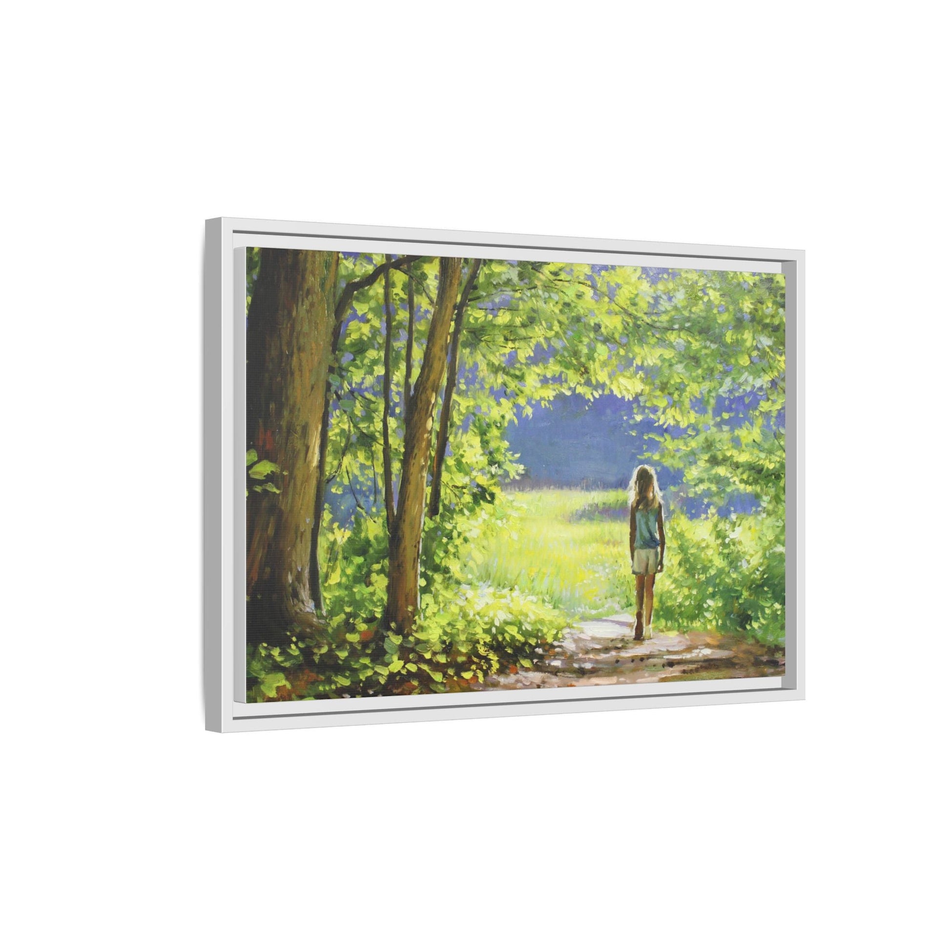 INTO THE LIGHT 11 – A captivating artwork featuring a luminous scene that evokes a sense of depth, movement, and serenity, framed in premium pinewood for timeless décor.