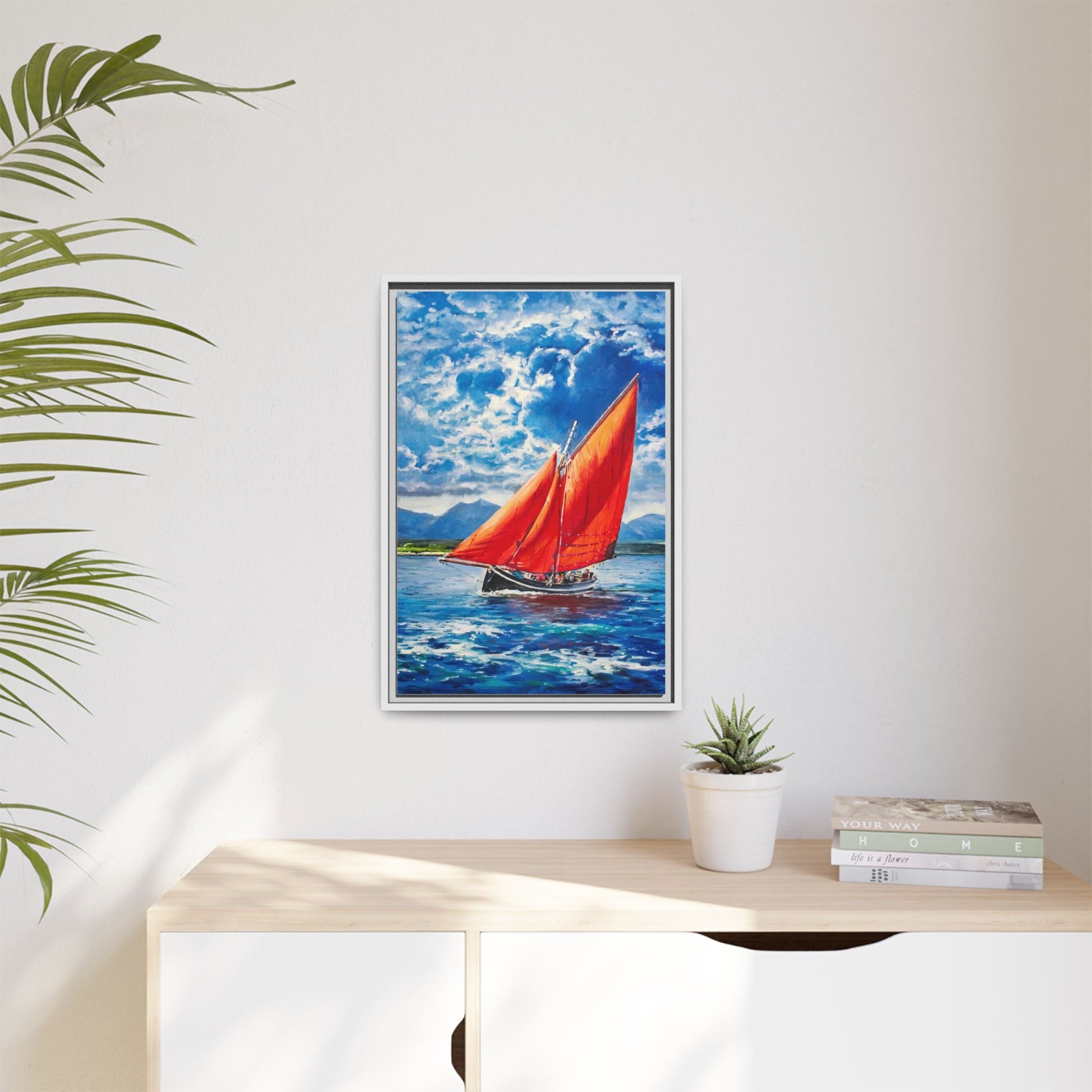 Single Galway Hooker – Premium Pinewood Art Frame for Timeless Décor