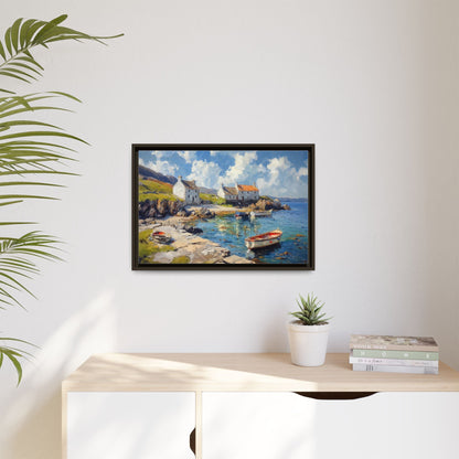 Island Harbour Coastal Landscape - Serene Wall Art Print for Home Décor