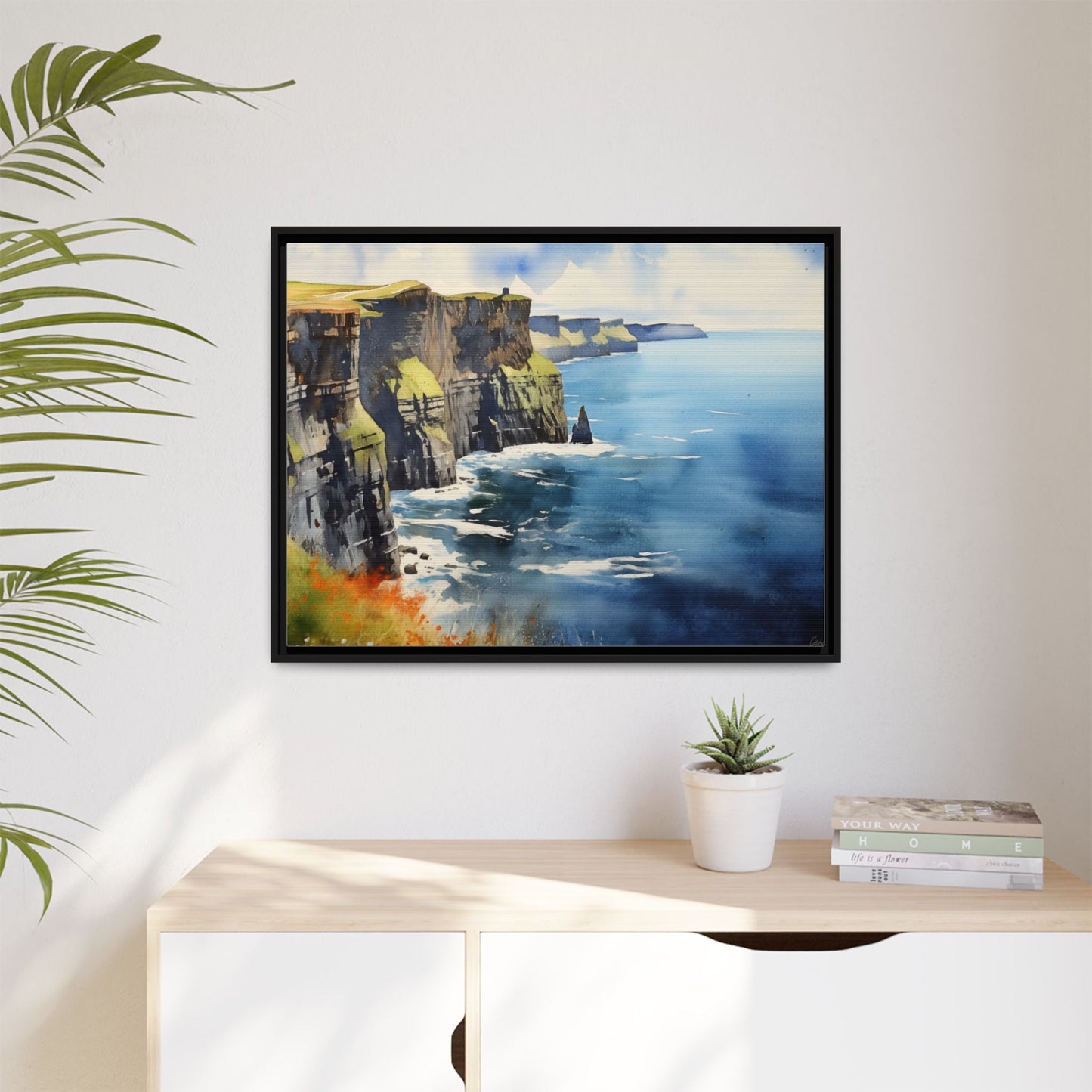 Cliffs of Moher Midday Sun - Beautiful Coastal Landscape Canvas Print