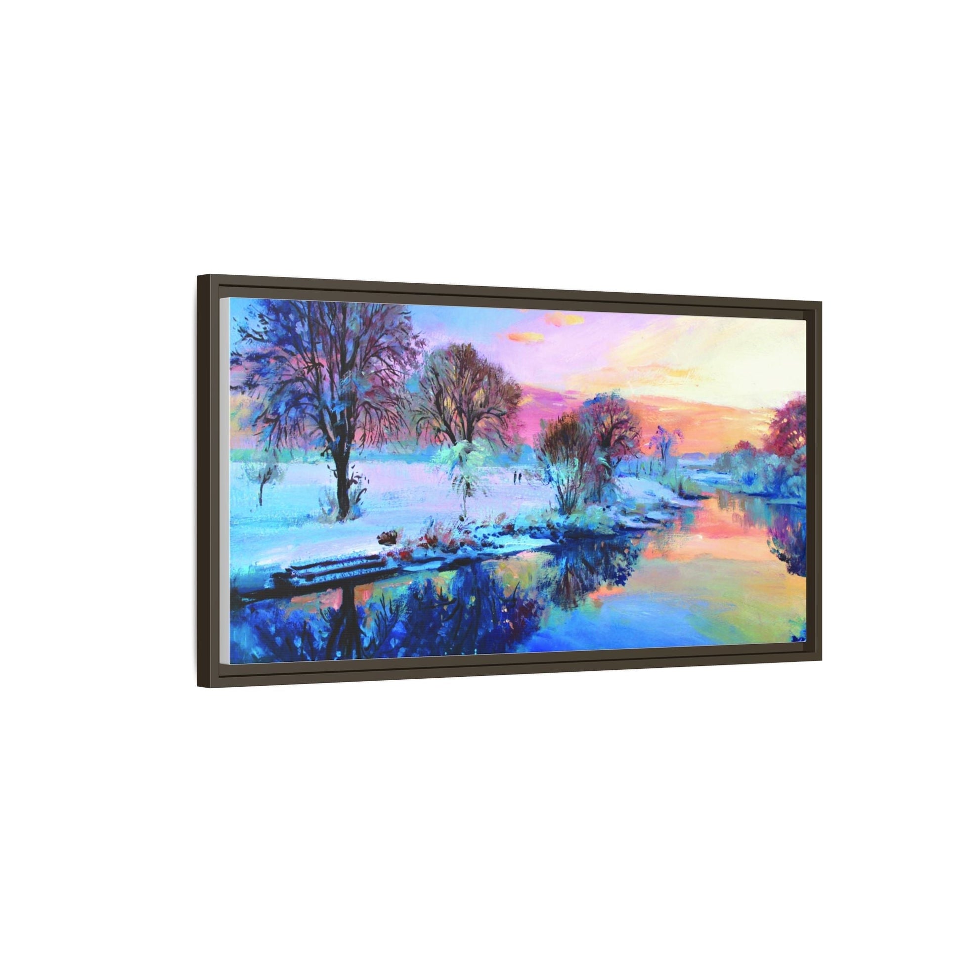 Winter Trees framed art – Premium pinewood frame with a cotton-polyester canvas print, featuring a protective coating for lasting beauty and timeless décor.