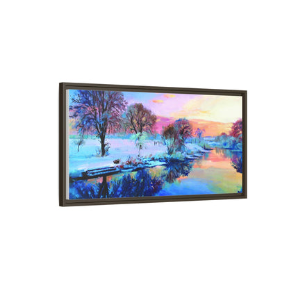 Winter Trees framed art – Premium pinewood frame with a cotton-polyester canvas print, featuring a protective coating for lasting beauty and timeless décor.