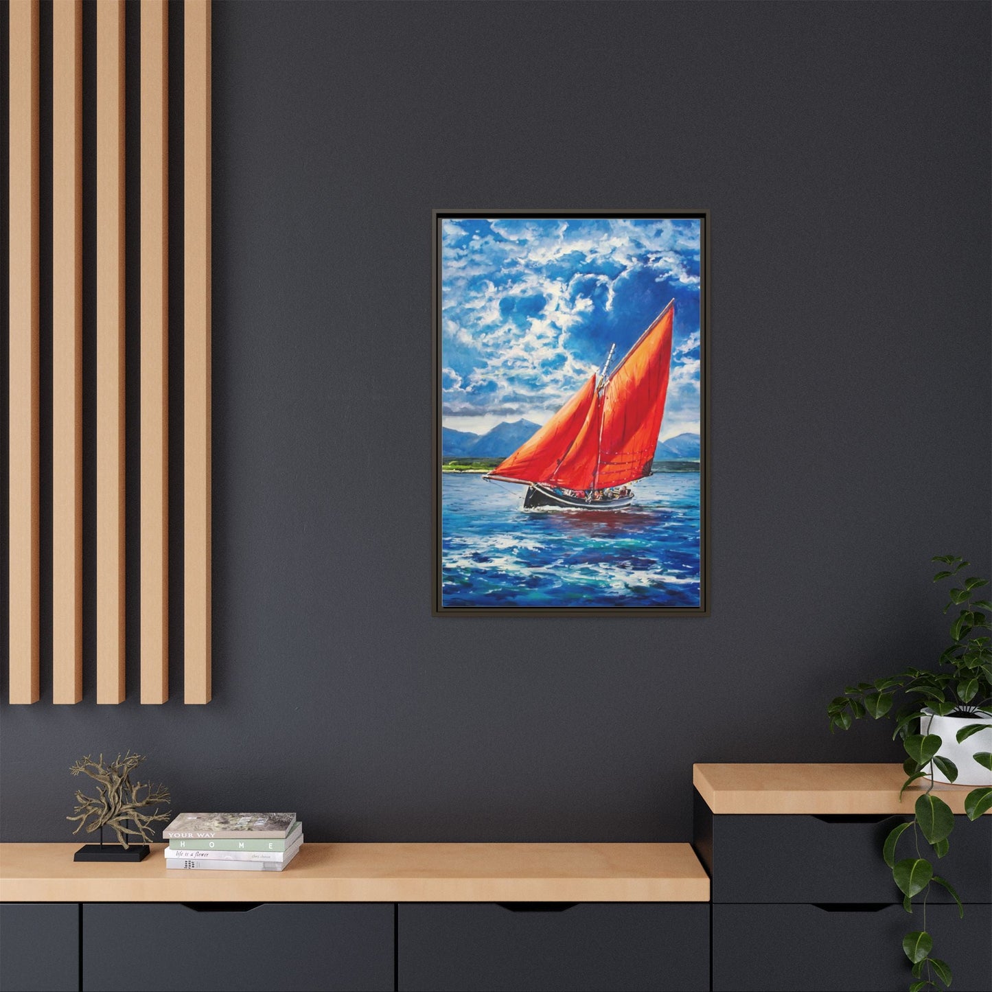 Single Galway Hooker – Premium Pinewood Art Frame for Timeless Décor