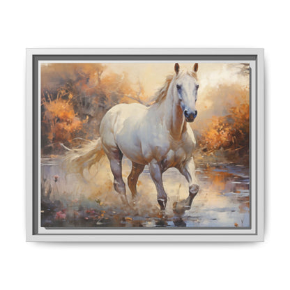 Arabian Horse – Elegant Pinewood Framed Wall Art for Timeless Décor