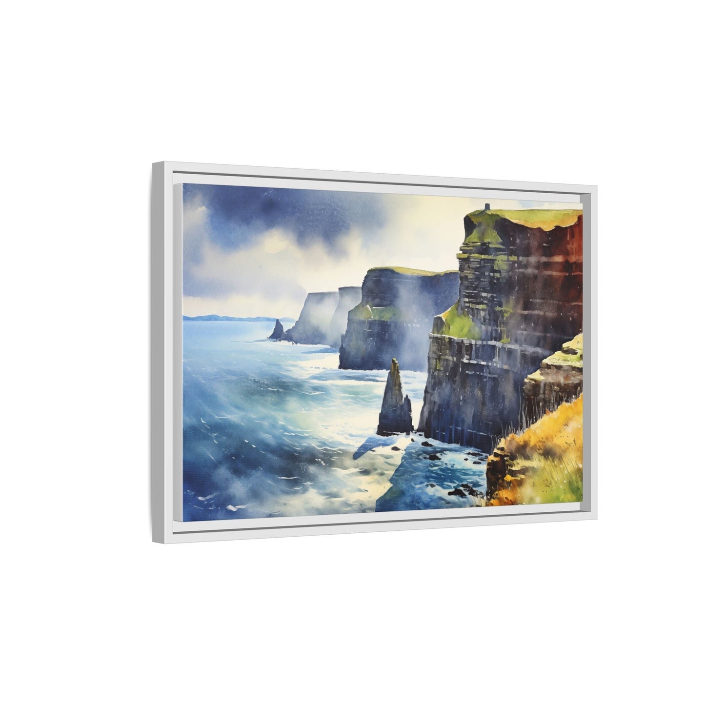 Watercolour of Cliffs of Moher – Beautiful Coastal Landscape Canvas Print