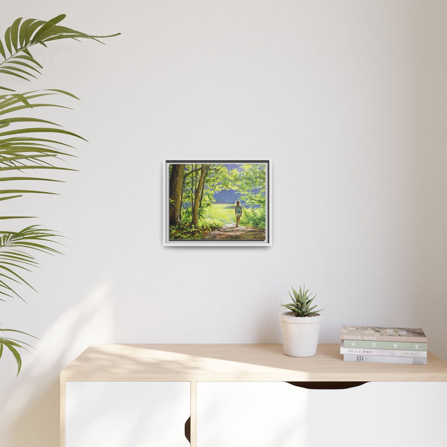 INTO THE LIGHT 11 – A captivating artwork featuring a luminous scene that evokes a sense of depth, movement, and serenity, framed in premium pinewood for timeless décor.