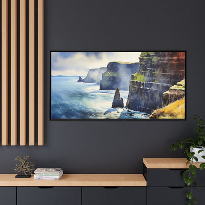 Watercolour of Cliffs of Moher – Beautiful Coastal Landscape Canvas Print