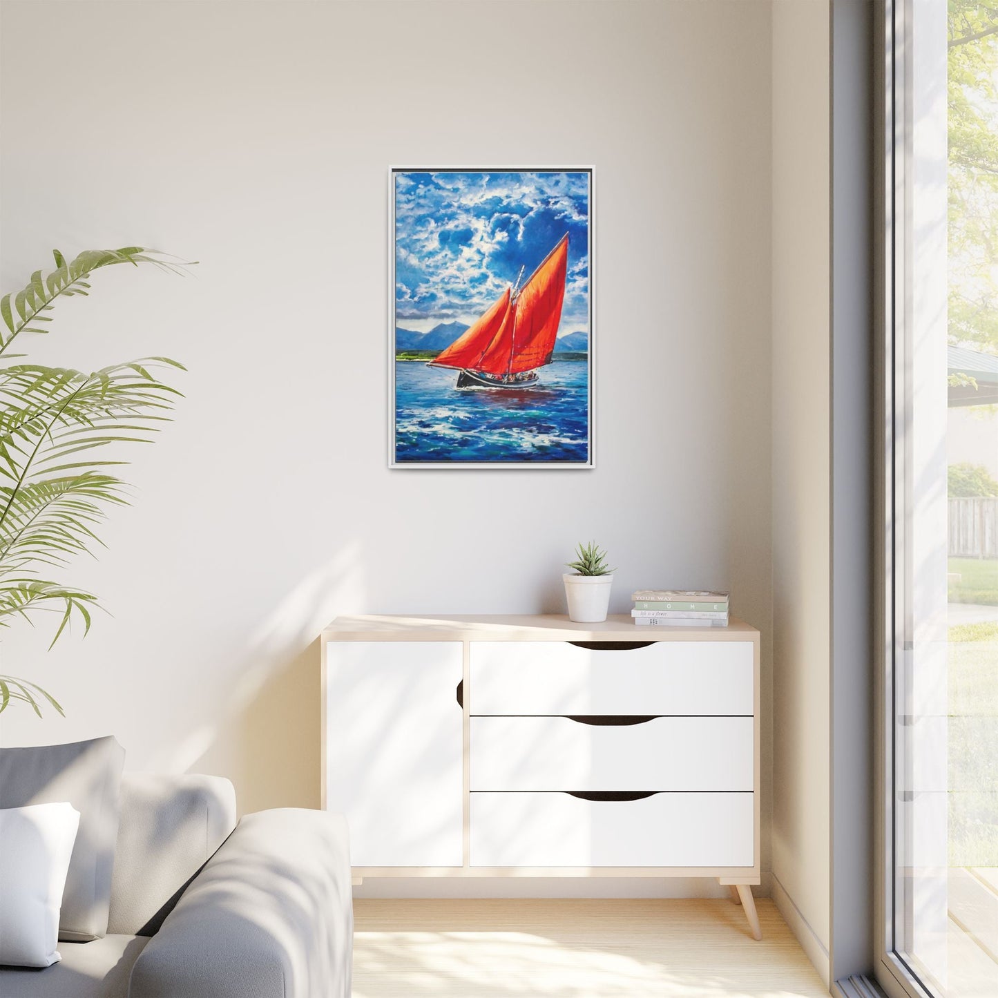 Single Galway Hooker – Premium Pinewood Art Frame for Timeless Décor