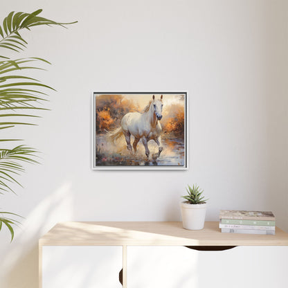 Arabian Horse – Elegant Pinewood Framed Wall Art for Timeless Décor