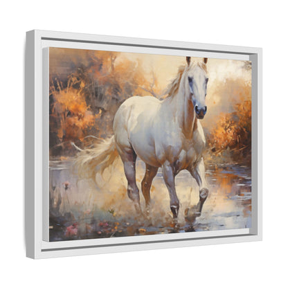 Arabian Horse – Elegant Pinewood Framed Wall Art for Timeless Décor