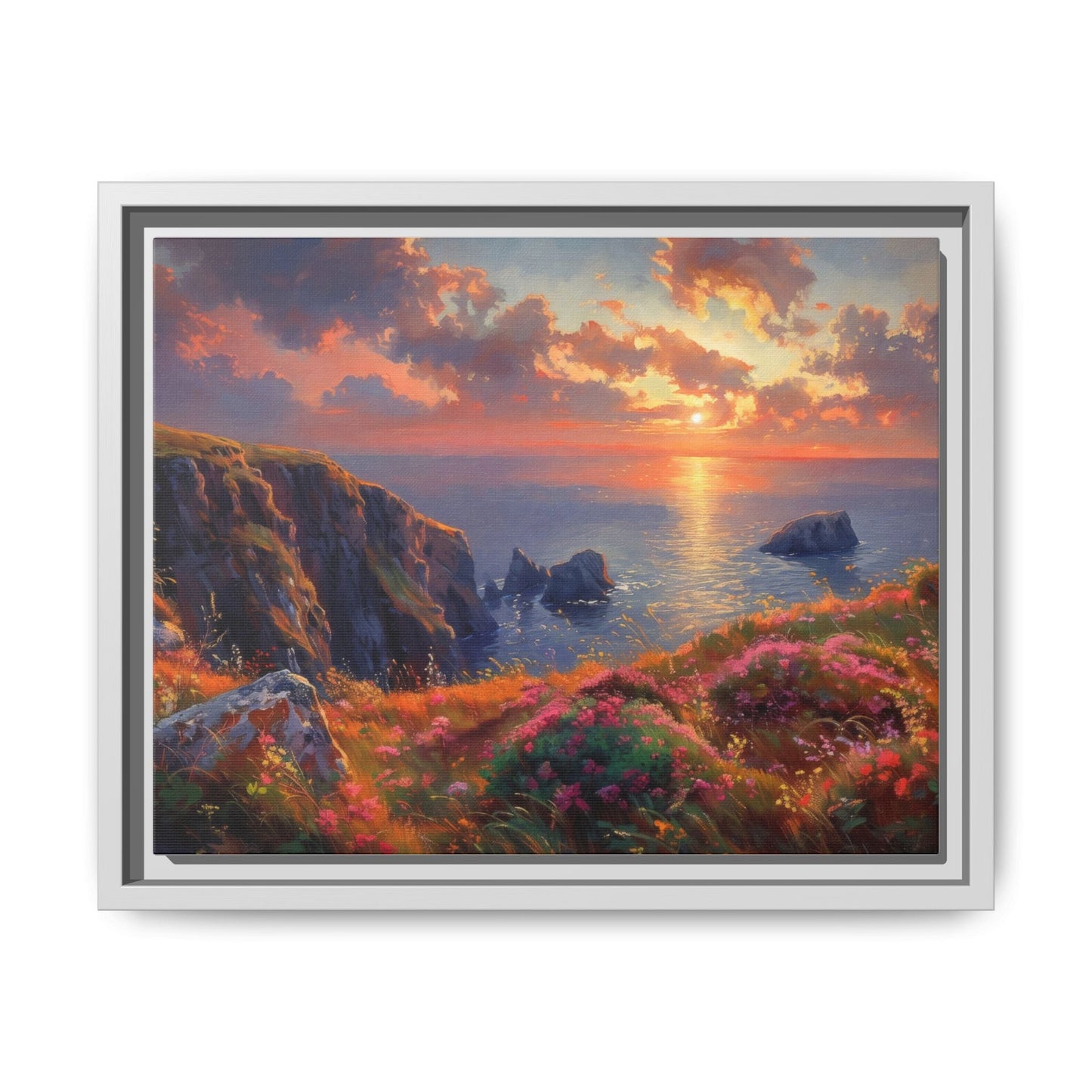 End of The Day wall art featuring a serene sunset landscape, printed on high-quality canvas to bring peaceful beauty and warmth to your home décor.