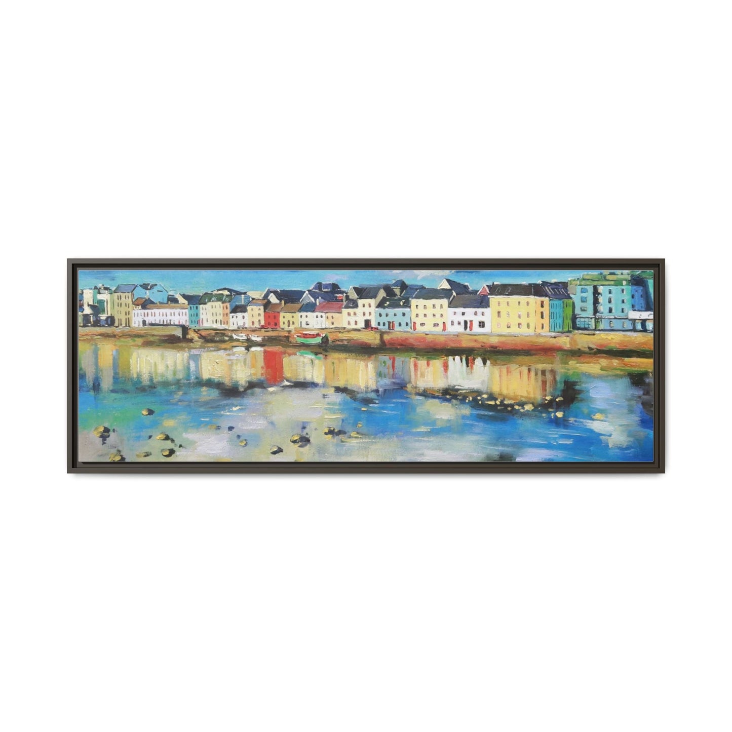 Galway Reflections wall art featuring serene Irish landscapes and water reflections, framed in premium quality wood.