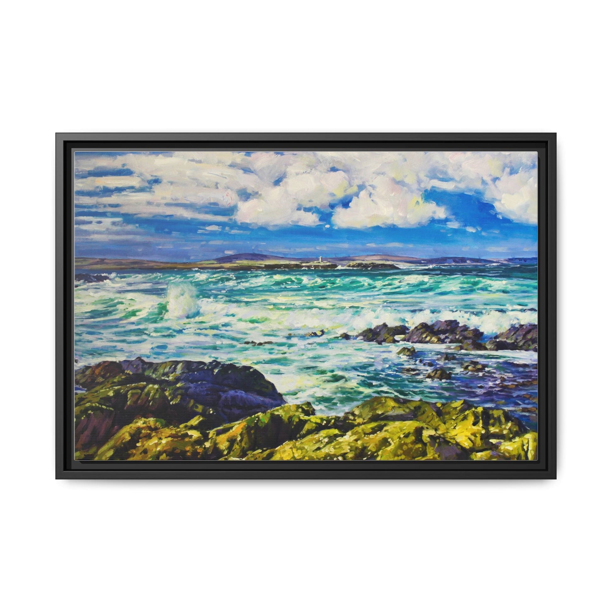 Ballyglass Lighthouse Erris wall art featuring the stunning coastal lighthouse, framed in premium materials for a perfect addition to any living space.