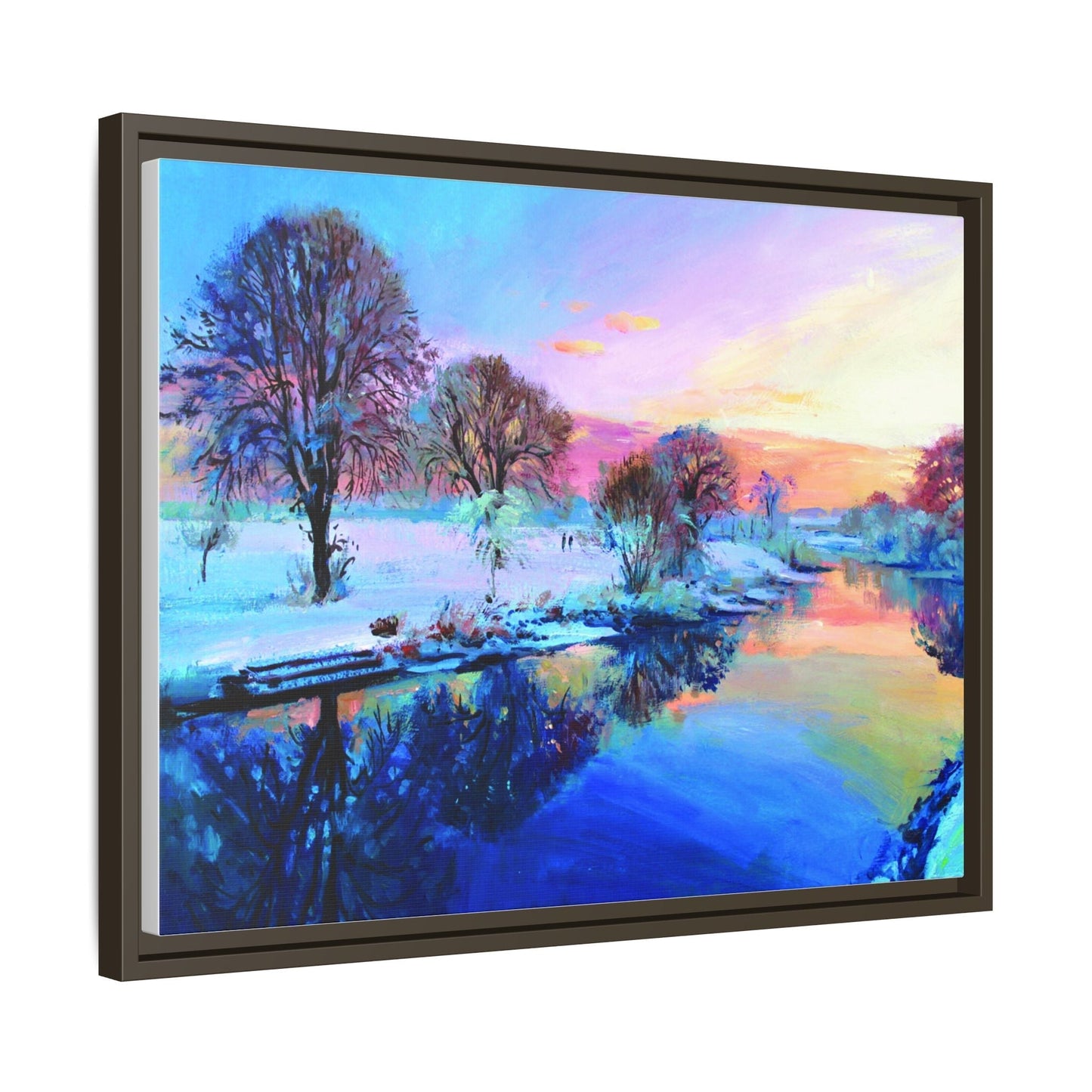 Winter Trees framed art – Premium pinewood frame with a cotton-polyester canvas print, featuring a protective coating for lasting beauty and timeless décor.