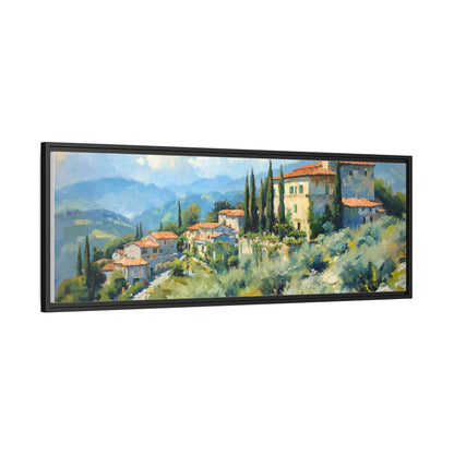 Tuscan Village on Hill - Captivating Italian Landscape Canvas Print for Timeless Home Décor