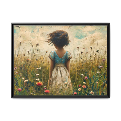 Young Girl In Flowers Wall Art - Graceful Portrait of Girl Surrounded by Flowers for Home Décor