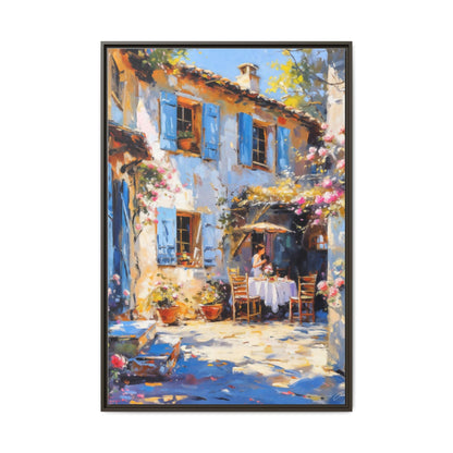 Framed Canvas Art in a Café Tables Frame – Classic Wooden Design