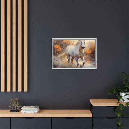 Arabian Horse – Elegant Pinewood Framed Wall Art for Timeless Décor