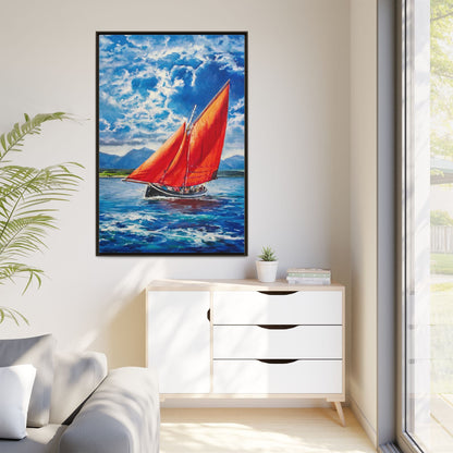 Single Galway Hooker – Premium Pinewood Art Frame for Timeless Décor