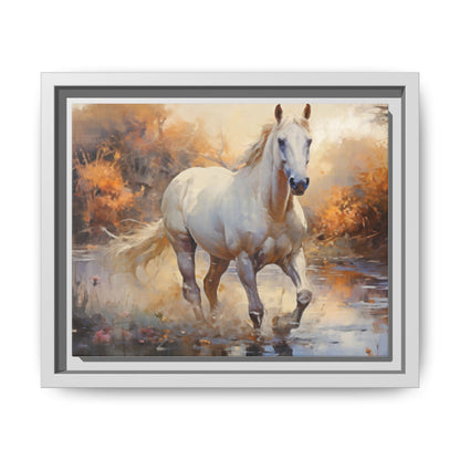 Arabian Horse – Elegant Pinewood Framed Wall Art for Timeless Décor