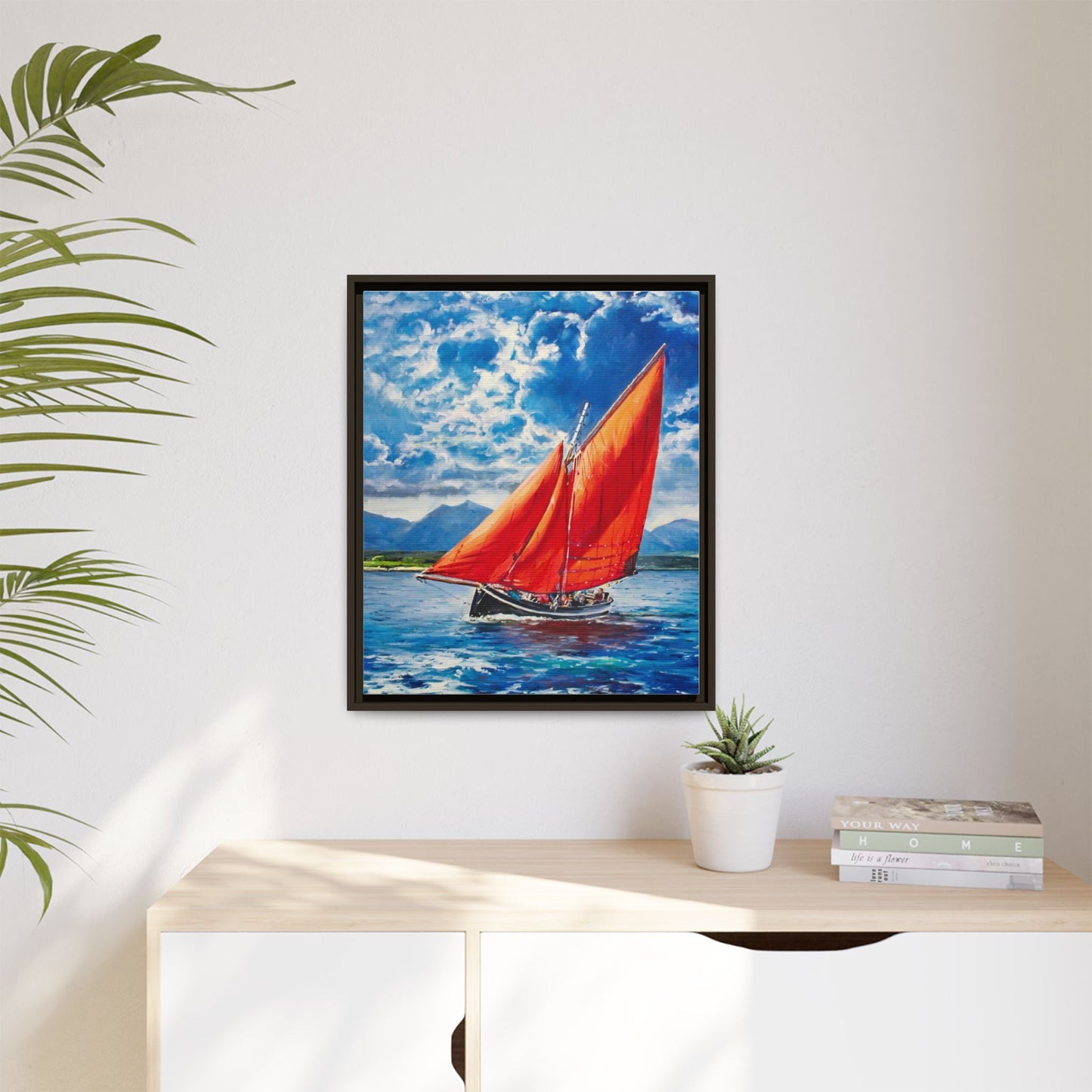 Single Galway Hooker – Premium Pinewood Art Frame for Timeless Décor