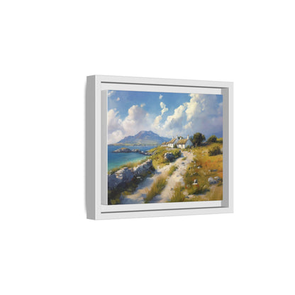 Blustery Day wall art featuring a dramatic wind-swept landscape in a pinewood frame.