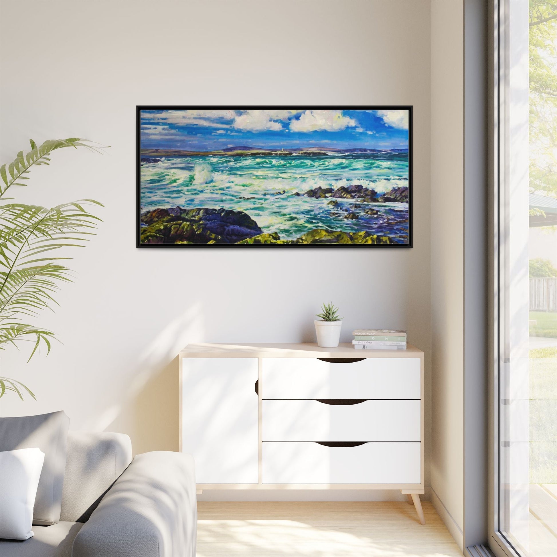 Ballyglass Lighthouse Erris wall art featuring the stunning coastal lighthouse, framed in premium materials for a perfect addition to any living space.