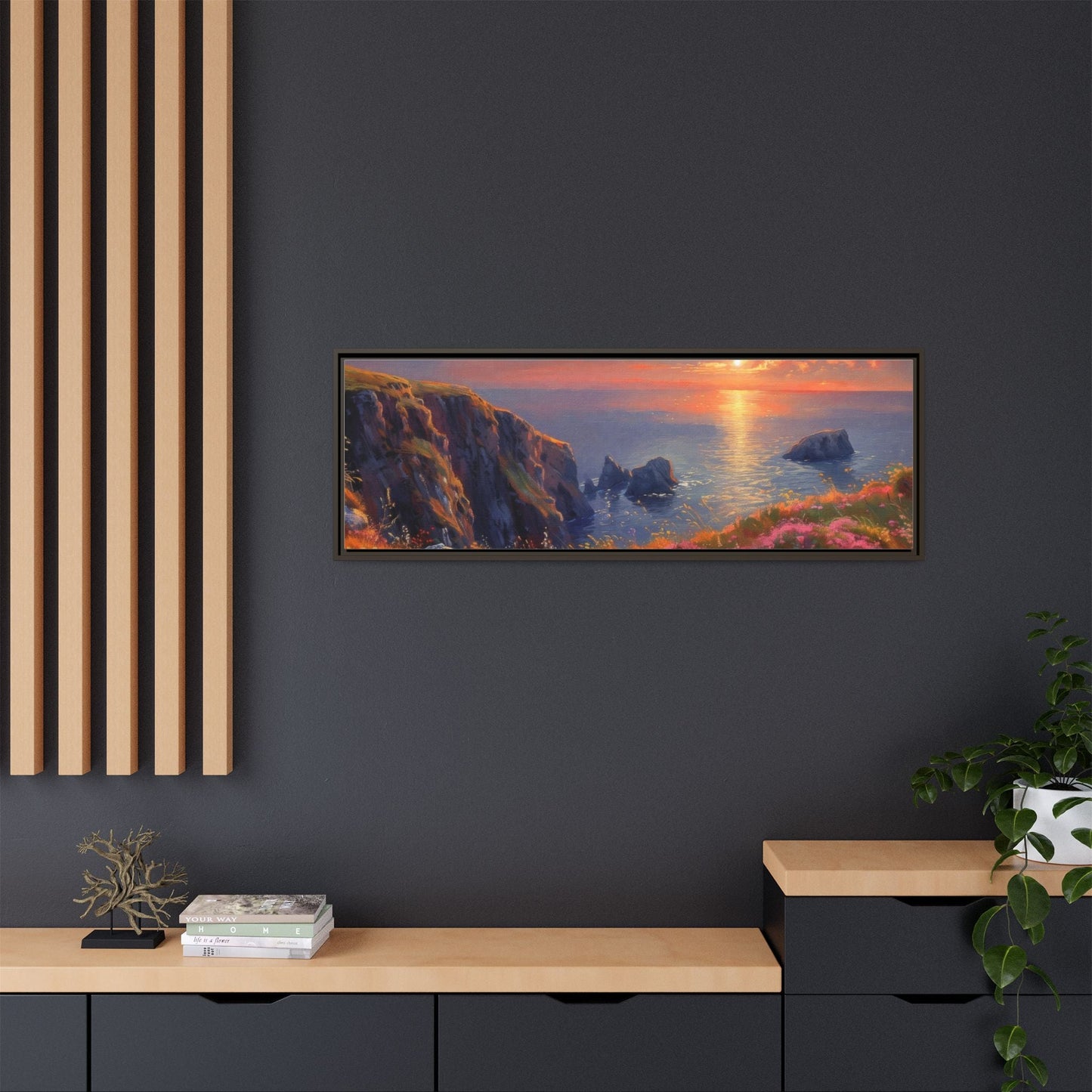 End of The Day wall art featuring a serene sunset landscape, printed on high-quality canvas to bring peaceful beauty and warmth to your home décor.