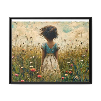 Young Girl In Flowers Wall Art - Graceful Portrait of Girl Surrounded by Flowers for Home Décor