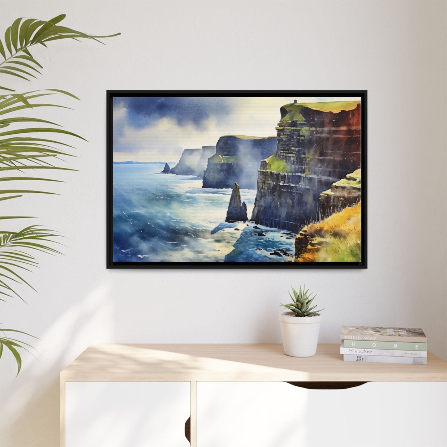 Watercolour of Cliffs of Moher – Beautiful Coastal Landscape Canvas Print