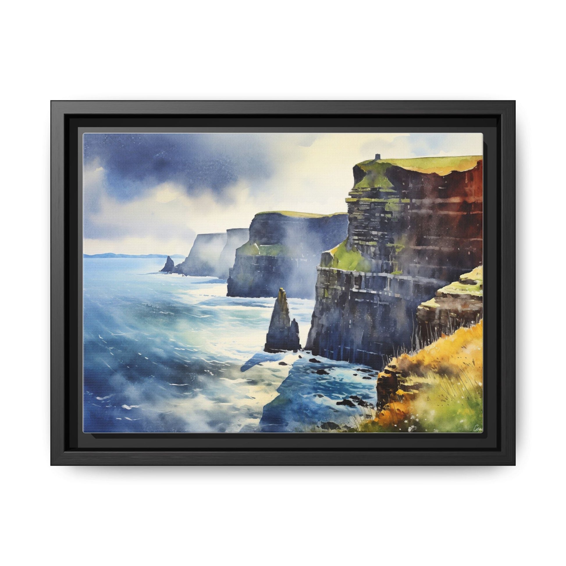 Watercolour of Cliffs of Moher– Beautiful Coastal Landscape Canvas Print