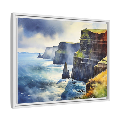 Watercolour of Cliffs of Moher – Beautiful Coastal Landscape Canvas Print