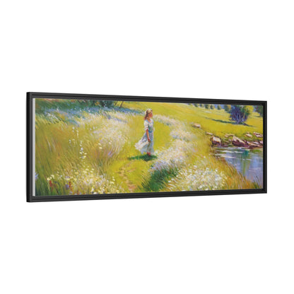 Young Girl By Lake Wall Art - Serene Portrait of a Girl by a Tranquil Lake for Home Décor