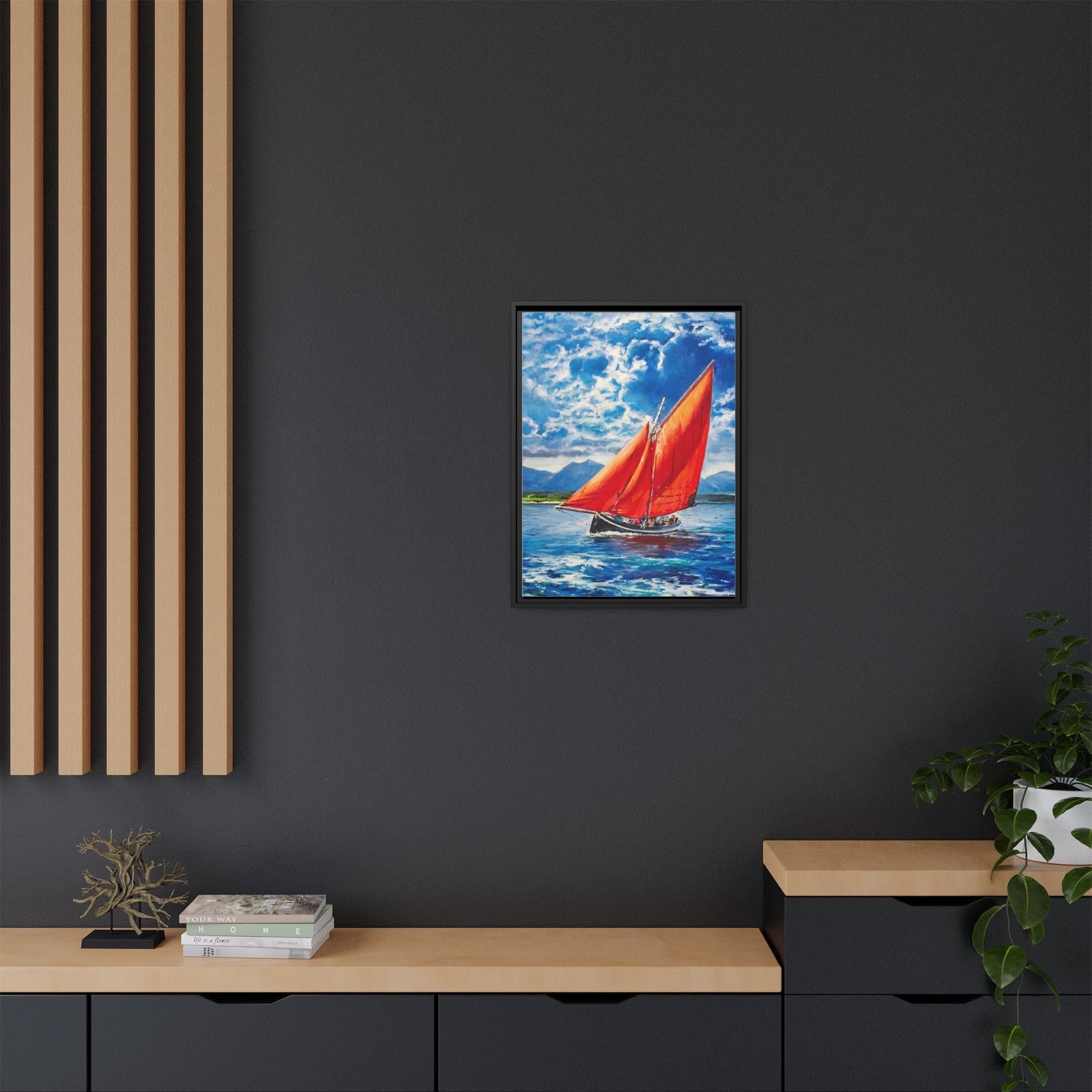 Single Galway Hooker – Premium Pinewood Art Frame for Timeless Décor