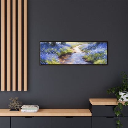 Bluebell Stream Wall Art - Serene Nature Landscape Canvas Print