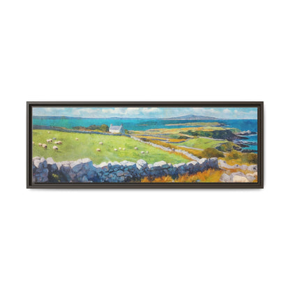 Far Flung Shores W.COL wall art featuring a serene coastal landscape, printed on high-quality canvas with a premium pinewood frame.