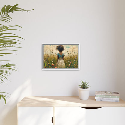 Young Girl In Flowers Wall Art - Graceful Portrait of Girl Surrounded by Flowers for Home Décor