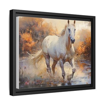 Arabian Horse – Elegant Pinewood Framed Wall Art for Timeless Décor