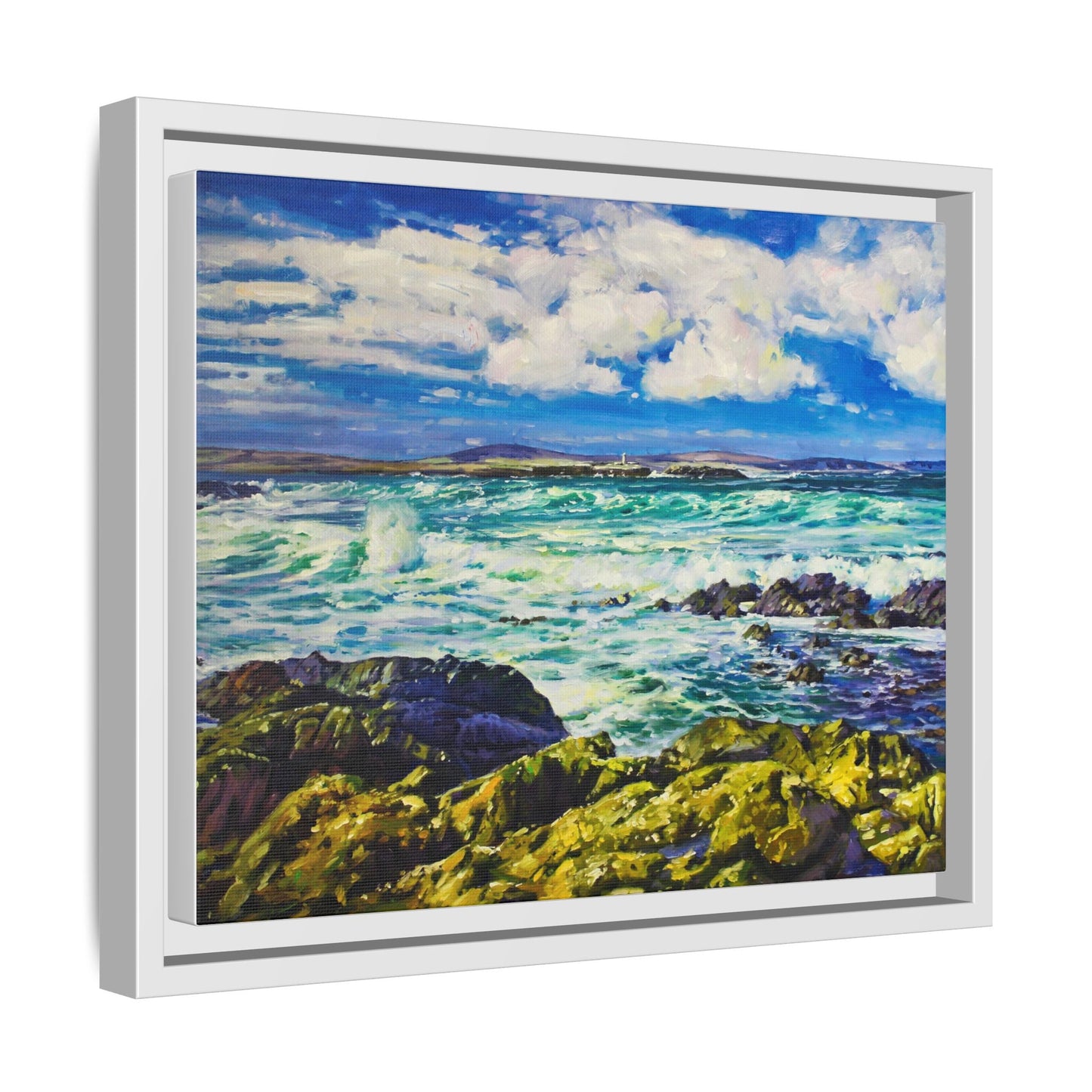 Ballyglass Lighthouse Erris wall art featuring the stunning coastal lighthouse, framed in premium materials for a perfect addition to any living space.