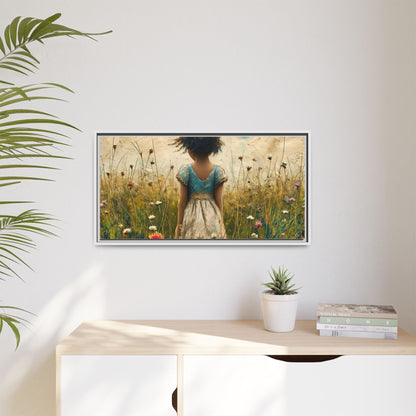 Young Girl In Flowers Wall Art - Graceful Portrait of Girl Surrounded by Flowers for Home Décor