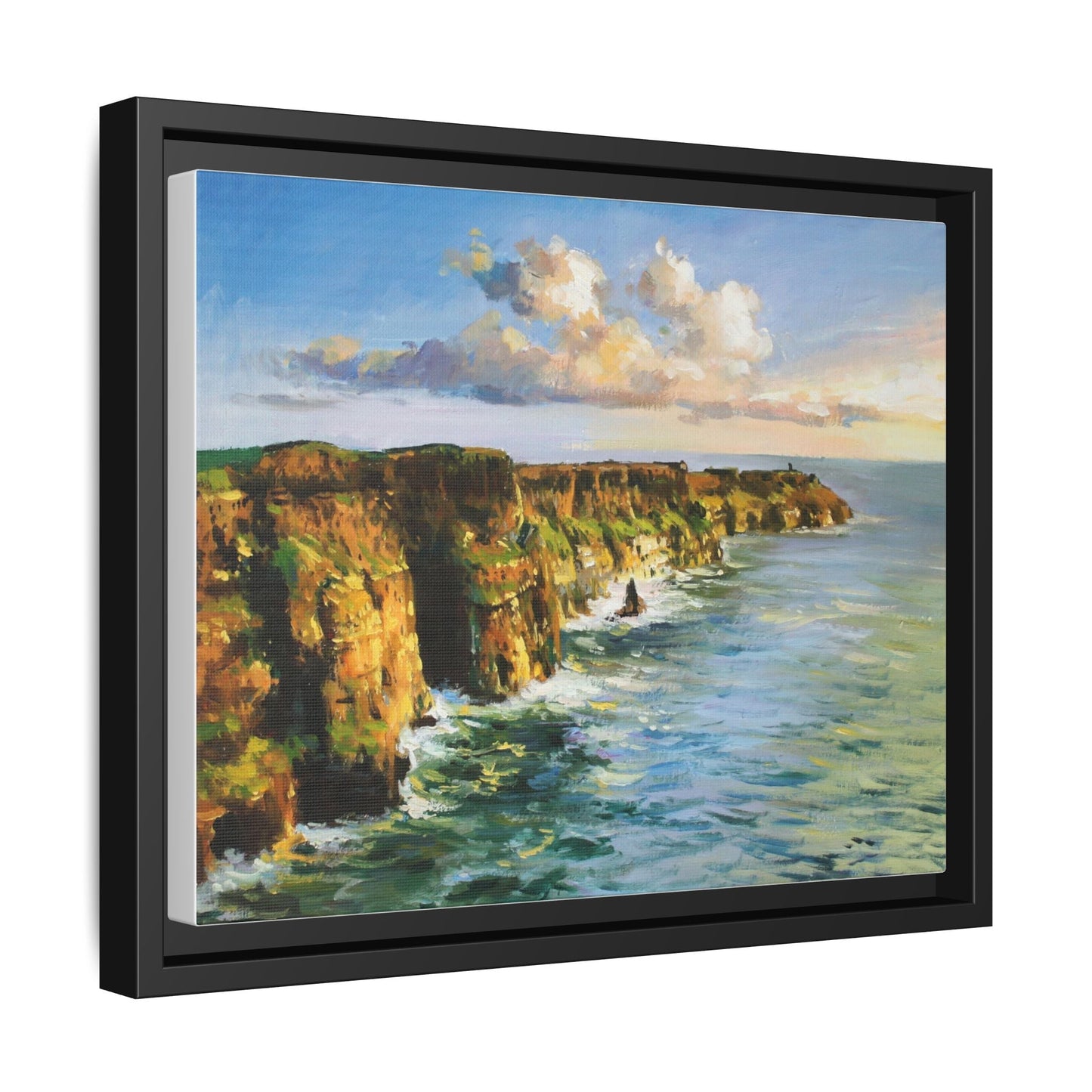 Cliffs of Moher wall art showcasing the dramatic Irish coastline, printed on high-quality canvas to bring natural beauty into your home décor.