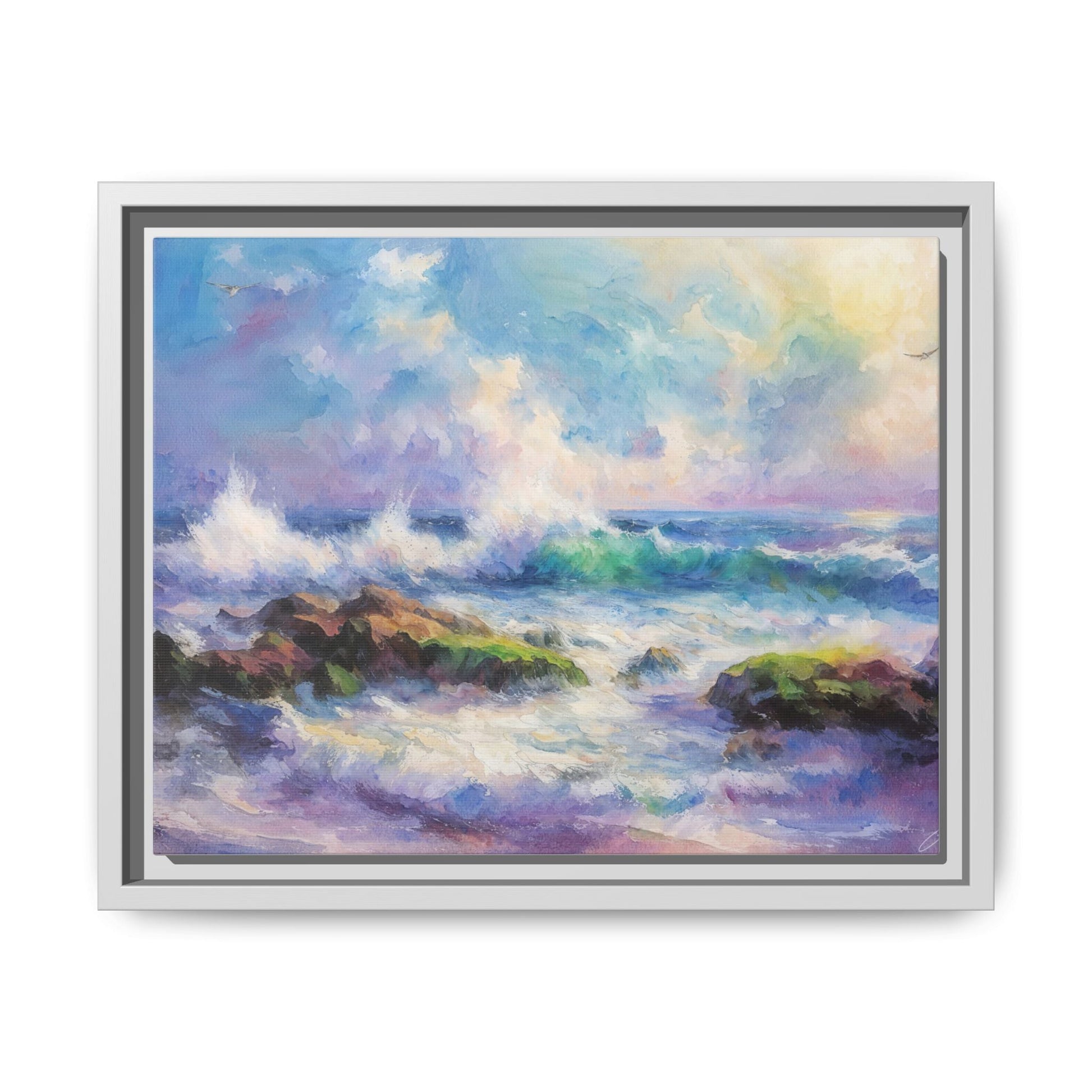 Achill Shoreline wcol wall art showcasing the stunning Irish coastal landscape, printed on high-quality canvas for a timeless and serene addition to your home décor.