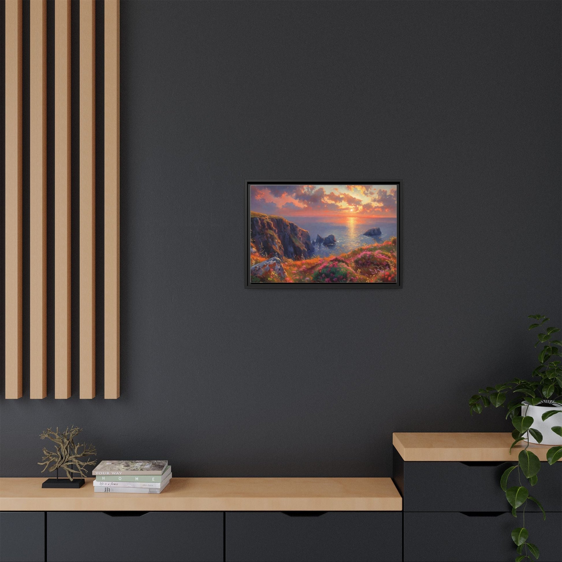 End of The Day wall art featuring a serene sunset landscape, printed on high-quality canvas to bring peaceful beauty and warmth to your home décor.