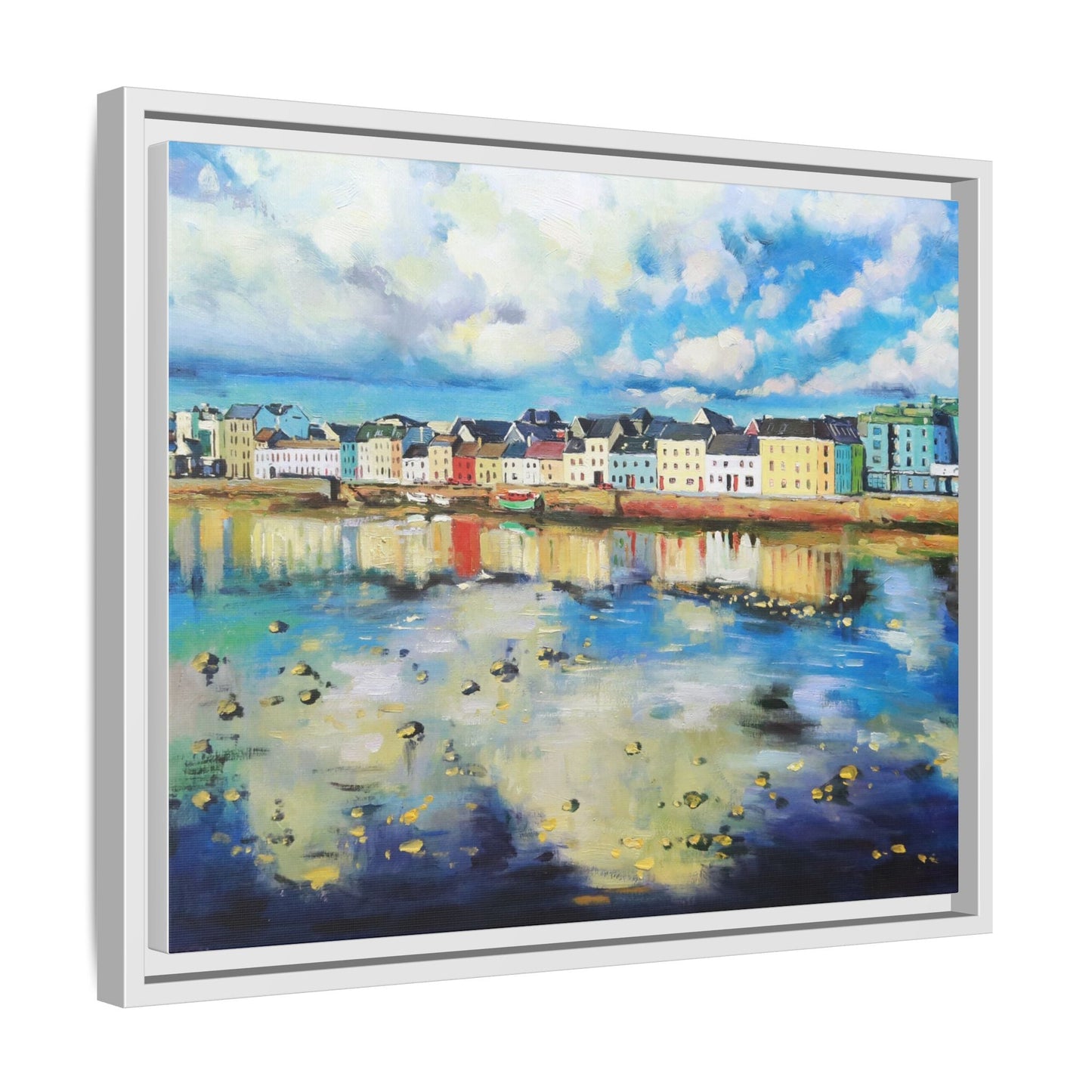 Galway Reflections wall art featuring serene Irish landscapes and water reflections, framed in premium quality wood.