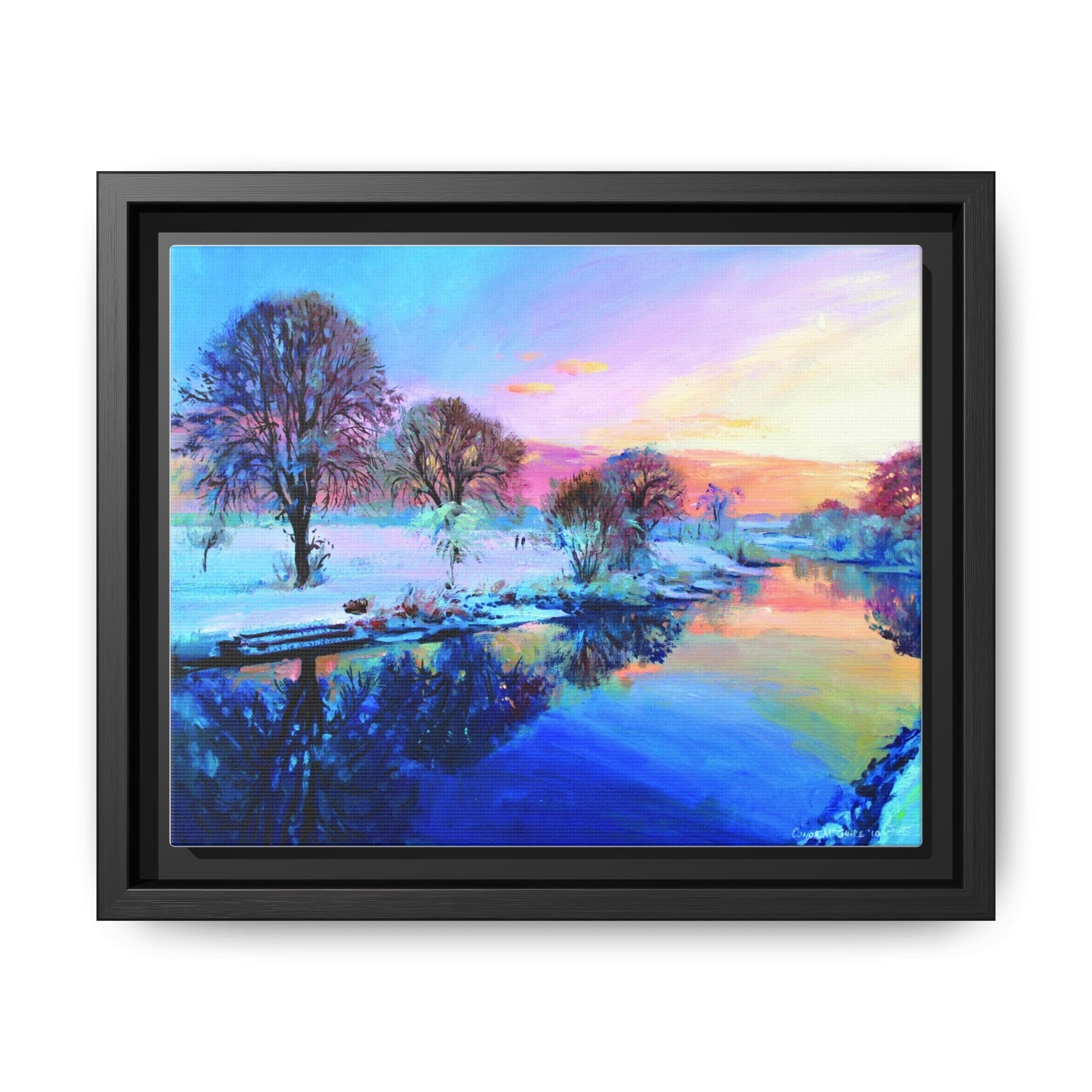 Winter Trees framed art – Premium pinewood frame with a cotton-polyester canvas print, featuring a protective coating for lasting beauty and timeless décor.